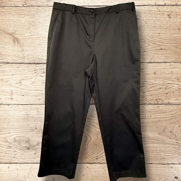 L.L. BEAN Womens Classic Fit Chino‎ Pants - Size 16 Petite - Black - Picture 4 of 7